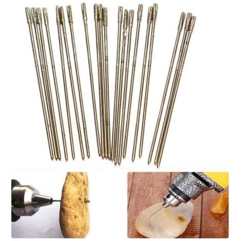 Foret Bijouterie - 20 Stück/packung, Kleine Diamantbeschichtete Lapidar-bohrer Mit 1 Mm Durchmesser, Massive Nadelbohrer, Agatbohrer Für Schmuck Aus Achat