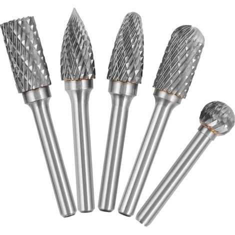 5 Stück 6mm Schaft 10mm Kopf Hartmetall Doppelte Schneide Satz Von Rotationsfräsern Für Holzbearbeitung Gravur Schleifer Skulptur Satz Von Fräsern