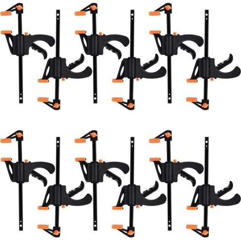 10-teiliges Set Einhand-zwingen, Ratschen-tischklemme, Schnellspannklemme Mit Ratschenmechanismus Und Schnellentriegelung, Spannleiste Zur Holzfixierung, Kunststoff-spannschelle