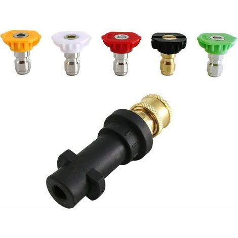 Hochdruckreiniger-adapter Auf 6,35 Mm Schnellkupplung Für Karcher K2-k7, Mit 5 Hochdruckreiniger-düsenaufsätzen, Verschiedene Strahlwinkel, 2,5 Gpm
