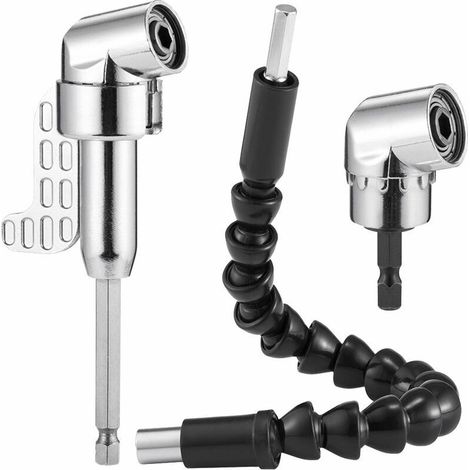 Rechtwinkliger Bohrer Und Flexibles Winkelverlängerungs-kit Für Bohrer Oder Schraubendreher, 1/4-zoll-stecknussadapter, Praktisch Und Nützlich In Engen Arbeitsbereichen