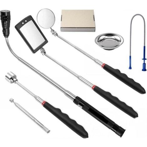 Teleskopisches Magnet-aufnahmewerkzeug Mit Led, Flexibler Saugstab Mit Licht, 7-teiliges Set