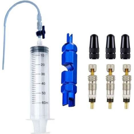 60 Ml Tubeless-reifen-flüssigkeits-injektionsset Für Fahrräder, Einschließlich Eines Injektors Für Dichtmittel Und Eines Gummischlauch-sets, Geeignet Als Fahrrad-reparaturwerkzeug.