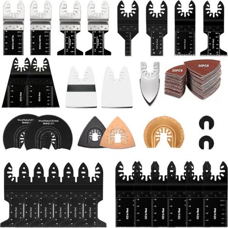 72-teiliges Zubehörset Für Oszillationswerkzeuge, Professionelles Multifunktionswerkzeug-kit Zum Schneiden Von Holz/metall/kunststoff, Universelle Oszillationssägeblätter Kompatibel Mit Fein Multimast
