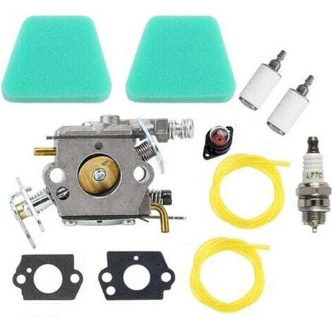 Die Vergaserkits Für Partner 350 351, Mcculloch 333 335 338, Ausgestattet Mit Walbro Wt-622 Vergasern, Umfassen Wartungszubehör, Ein Trimmerkit, Schläuche Und Zündkerzen.