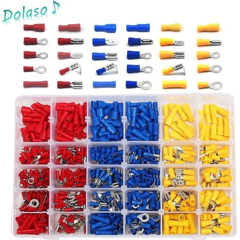 480-teiliges Set Von Kabelschuhen: Runde, Flache Sowie Stecker- Und Buchsenkabelschuhe Aus Verzinntem Kupfer Für Zuverlässige Verbindungen – Schnelle Installation