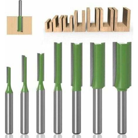 6mm Fräser, 7-teiliges Set Gerade Oberfräser, Gerade Schneiden, Holzfräser-werkzeugset Aus Hartmetall
