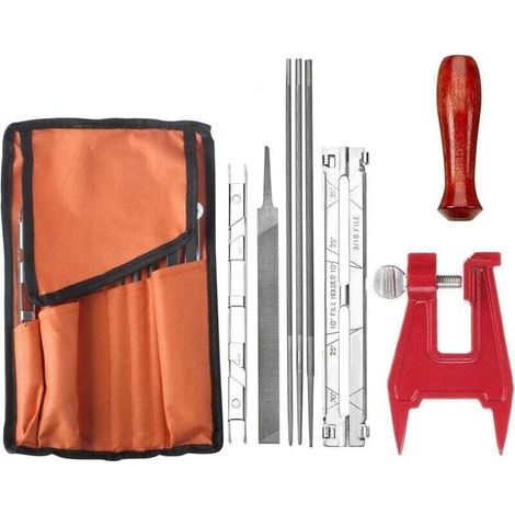 Universelles Feilenset Zum Schärfen Von Kettensägen, Kompatibel Mit Stihl-kettensägen, Mit 5/32", 3/16" Und 7/32" Feilen, Holzgriff, Tiefenlehre, Führungsschiene, Werkzeugtasche Und Schrauben