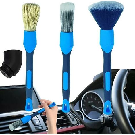 4-teiliges Automatisches Auto-detailing-bürstenset, Autoreinigungspinsel-kit, Autopinsel-reinigungsset, Detailing-pinsel Für Autos, Zum Autowaschen, Mit Borstenbürste Und Gebogenem Griff
