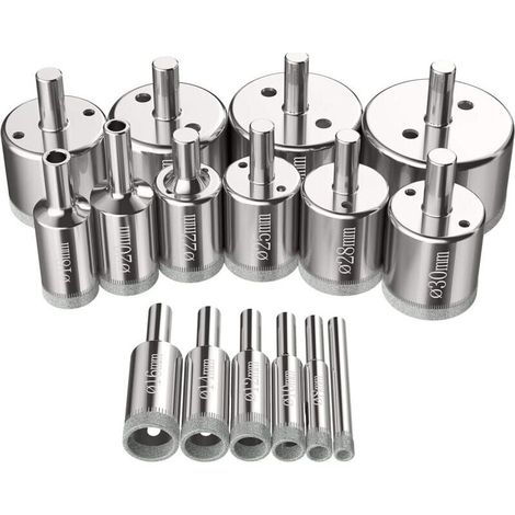 Glockenbohrer Und Kernbohrer – Set Aus 16 Diamantbohrern, 6–50 Mm – Legierter Stahl Für Glas, Keramik, Marmor – Präzises Bohren