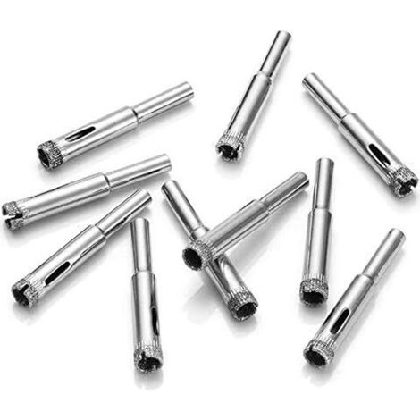 10er-set Diamantbeschichtete Glasbohrer Für Glas, Porzellan, Keramik, Granit Und Stein, 8 Mm