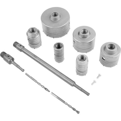 Sds-plus Kernbohrer-set, Verlängerungsstange, Wolfram-mauerwerk-lochsäge, 10-teilig