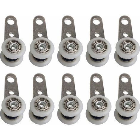 10er-pack Rollen Für Glasfronten Oder Schiebetüren - Aus Metall Und Kunststoff - 4,5 X 1,9 Cm