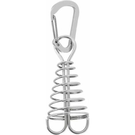 Satz Von 10 Erdnägeln Mit Karabiner Und Federöse, Silber