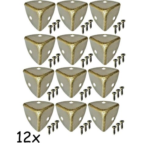 12 Antike Runde Möbelecken, Eckschutz, Metallbeschläge Für Kisten, Möbel, Regale, Kantenschutz, Antik-messingfarbenes Vintage-design, 12er-set, Schrauben Inklusive