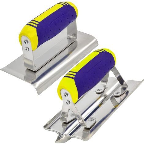 Set Aus 2 Edelstahl-betonwerkzeugen Für Betonkanten (15,2 X 7,6 Cm, Radius 1,27 Cm) Und Fugenfräse (15,2 X 7,6 Cm, 1,27 Cm Breit, 1,27 Cm Tief)