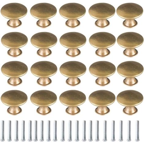 20 Stück Vintage Messing Türknöpfe, Möbelgriffe, Schubladenknöpfe Aus Messing, Möbelgriff, Vintage Möbelknopf Für Schublade, Schrank, Küchenmöbel