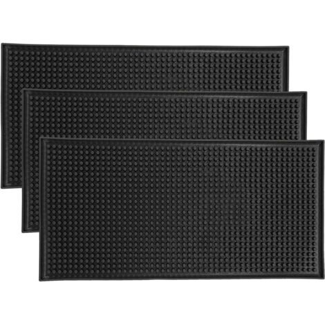 3er-set Rutschfeste Gummimatten Für Die Bar, Abtropfmatten Für Gläser, Theke, Café, Whisky, Cocktails, Für Küche, Bar, Restaurant, Schwarz (30 X 15 Cm)