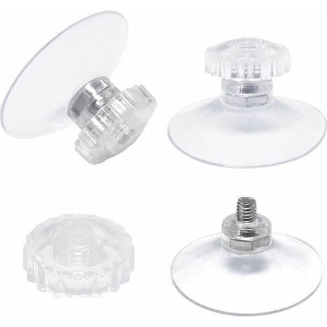 Set Aus 30 Saugnäpfen Mit Gewinde Und Rändelmuttern, Ø 45 Mm, Transparent, Für Auto, Camping, Fenster, Sonnenschutz