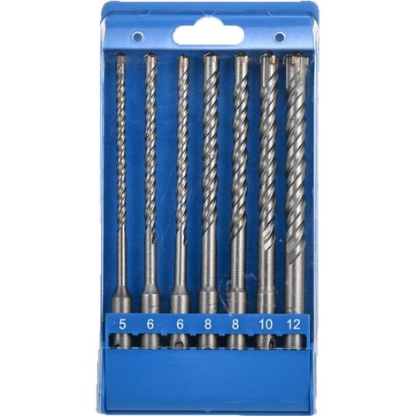 Satz Von 7 Betonbohrern, Elektrischer Bohrhammer, Wandbohrer Mit Vier Schneiden 5/6/8/10/12 Mm X 160 Mm Für Verschiedene Materialien, Zement