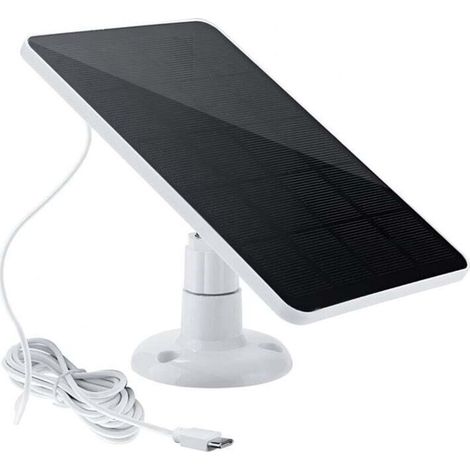Solarpanel Für Die Ip6-überwachungskamera, 360-grad-dauerstromversorgung, Kompatibel Mit 10-w-ladepaneelen, 5-v-typ-c-anschluss / 3 Meter