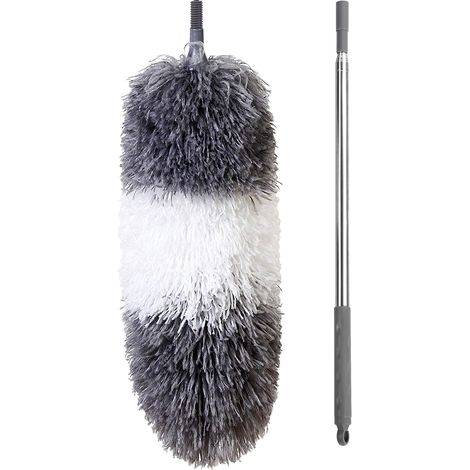 Teleskop-staubwedel Aus Mikrofaser, 254 Cm – Klappbarer Kopf Für Hohe Flächen – Mast Aus Edelstahl – Effektive Reinigung