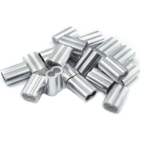 20x Aluminium-quetschhülsen Mit Doppelendhülsen 4,0 Mm, Aluminium-kabelschuhe, Quetschverbinder, Presshülsen, Crimphülsen, Verbinder Für Metallseile
