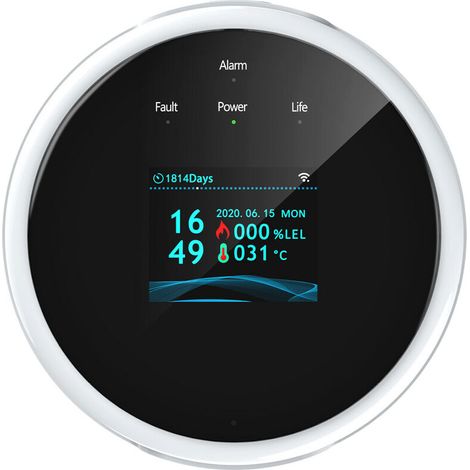 Wlan-gasmelder – Brandalarm Mit Wärmesensor – Mobile Benachrichtigung – Alarmlautstärke 70 Db – Smart Life-kompatibel