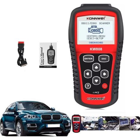 Obd2-codeleser Kw808 – Diagnosescanner Mit Farbigem Lcd-bildschirm – Kompatibel Mit Obdii/eobd – Analysewerkzeug Für Fahrzeuge