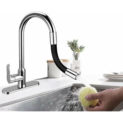 Andere Armaturzubehörteile, Flexibler 360°-wasserhahnverlängerungsschlauch – Für Badezimmer Und Außenküche (schwarz), Gesamtlänge (30 Cm)