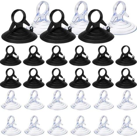 60 Stück Saugnäpfe Als Sonnenschutz, 45mm Saugnäpfe Ohne Haken, Pvc-saugnäpfe, Mini Transparente Und Schwarze Saugnäpfe, Saugnäpfe Für Glasfenster
