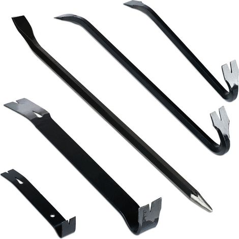 Pied-de-biche 5er-set, Sechskant-hebel, Großer Nagelzieher, Aus Stahl, Schwarz