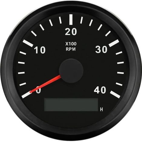 Wasserdichter Tachometer 85mm 9-32v – Rpm-zähler 0-4000 Mit Roter Hintergrundbeleuchtung – Kompatibel Mit Diesel- Und Benzinmotoren