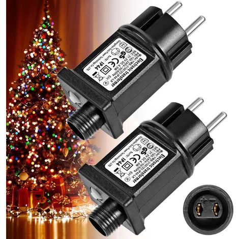 2 Stück 31v 6w Led-transformator, Niederspannungs-treiberadapter Mit Blinkfunktion, Ip44, 8 Modi, Timer Und Speicherfunktion Für Lichterketten, Beleuchtung Und Weihnachtsdekoration