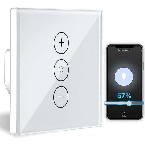 Dimmer-schalter, Wifi-lichtdimmer Mit Prozentfunktion Und Synchronisationsfunktion, Sprach-app-steuerung, Wlan-einbauleuchten-dimmer