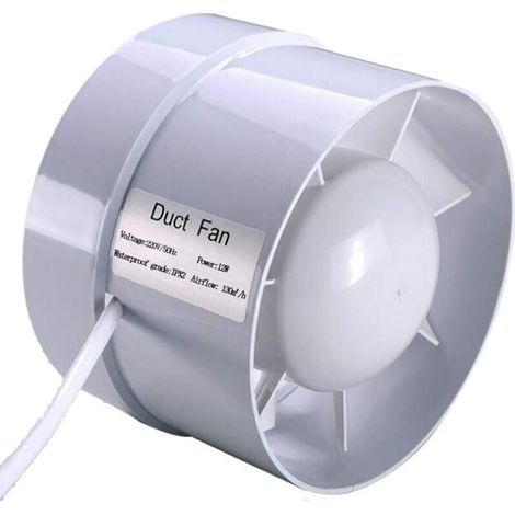 100 Mm Leiser Luftabscheider 12w 130m³/h Energieeffizienter Mischstrom-kanalventilator Für Bad, Entlüftungen, Gewächshäuser, Zelte (4 Zoll)