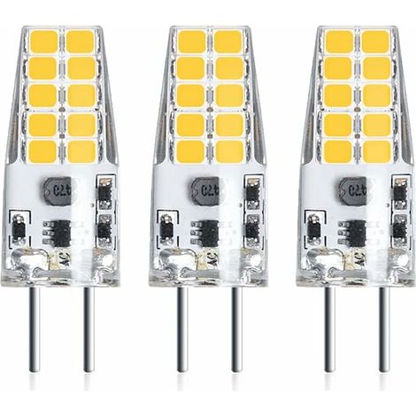 3 Stück 3w 12v G6.35 Led-lampen, Sockel T3 / T4 / T5 G6.35 / Gy6.35, Kaltweiß 6000k, Ersatz Für 30w Halogenlampen Für Unterschrankbeleuchtung, Schreibtischlampe [energieklasse A+]