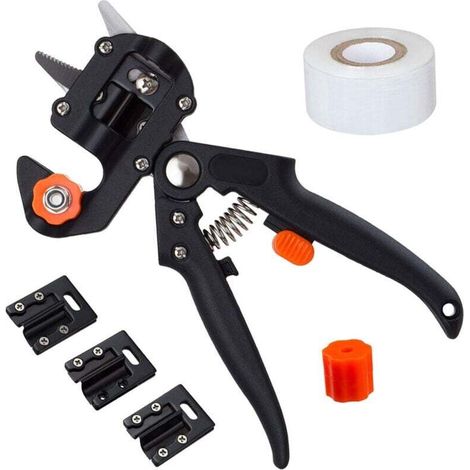 Professionelle Pfropfzange Für Obstbäume, Gartenschere Zum Pfropfen Von Pflanzen Mit 1 Rolle Klebeband Und 3 Klingen In V-/u-/ω-form