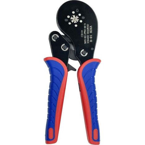 Aderendhülsenzange, Crimpbereich 0,08-16 Mm², Aderendhülsenzange In Schwarz, Rot Und Blau
