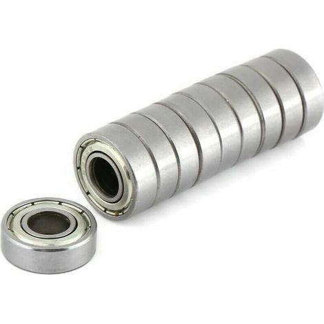 Satz Von 10 Hitzebeständigen Mini-kugellagern Mit Flansch, Abgeschirmt, Aus Langlebigem Stahl, Abmessungen 698zz 8x19x6mm.