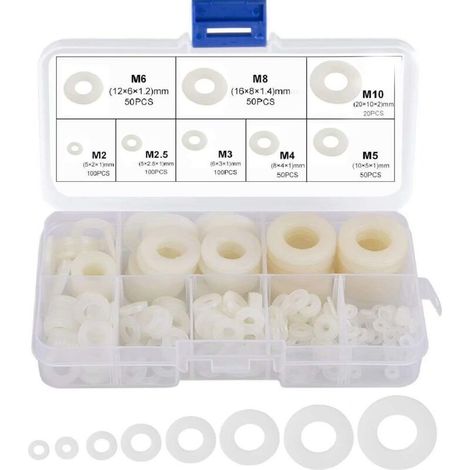 Rondnylon Kunststoff-distanzhülse M2 M2.5 M3 M4 M5 M6 M8 M10 Rundflach 520 Stück