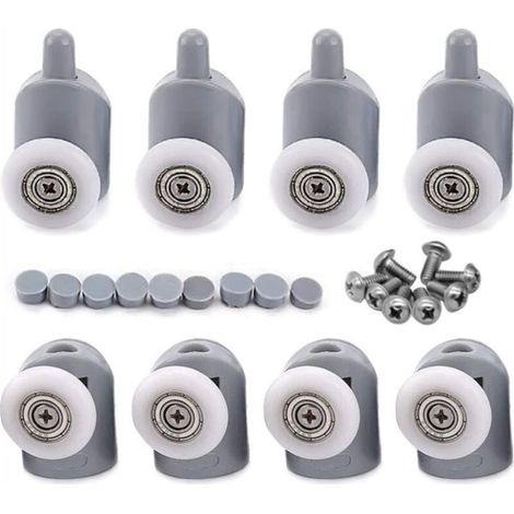 Set Aus 8 Duschtorrollen, 23 Mm – Nylon- Und Edelstahlrollen – Für Glas Mit Einer Dicke Von 3 Bis 6 Mm – Leiser Und Gleichmäßiger Lauf