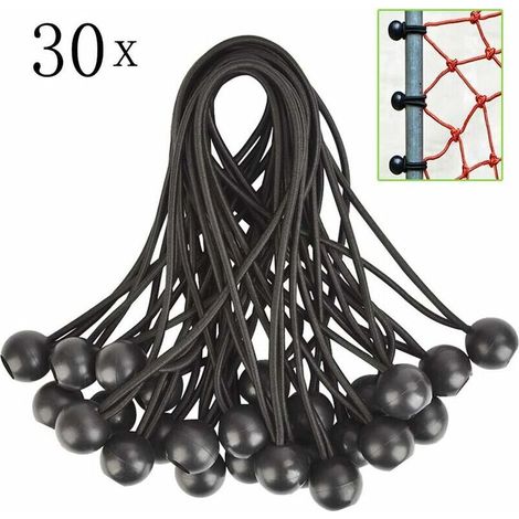 30 Stück Elastische Spanner, Gummispanner Mit Kugel, Für Planen, Pavillons, Zelte, Vorhänge, Gartenzäune. Befestigung Von Gewächshausplanen, Befestigung Von Anhängerplanen.