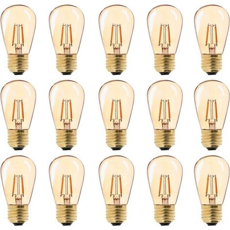 Led E27 Vintage Glühbirne, St45 Einfach 1w = 10w Glühlampen, Super Warmweiß 2200 K E27 Mittlere Basis Birne Nachttischlampe, Glas In Goldfarbe, Nicht Dimmbar, 15er Pack