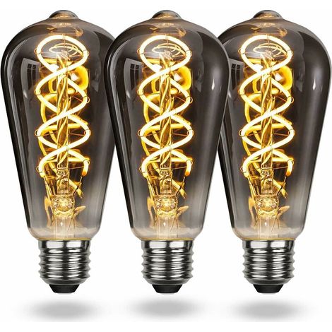 Led-glühlampe E27 Vintage Warmweiß, Dimmbare E27 Vintage-spiralfadenlampe 4w Sanftes Licht, E27 Vintage-edison-lampe Geeignet Für Wohnzimmer, Schlafzimmer, Flur, Terrasse Usw. [energieklasse