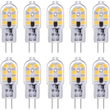 Led-g4-glühbirnen, 10er-pack, G4-led-lampen 12 V 2 W Kaltweiß 6000 K, 12 Leds, Ersatz Für Halogen-g4-lampen 10 W–20 W, 200 Lm, Ac/dc 12 V G4-bipin-kapsel-led Für Dunstabzugshaube/kronleuchter, Nicht D