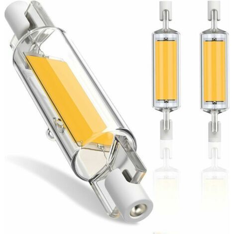 Ampoule R7s Led 78mm Dimmbar, 10w R7s Led Cob Lampen, R7s Led 78mm Hohe Helligkeit Warmweiß 3000k, R7s Led Lampe 1000lm, 360° Strahlwinkel, Ac 220-240v, 2er-pack