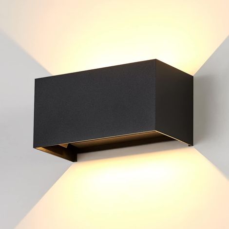 Dekorative Wandleuchten, 20 W, Wasserdicht Ip65, Led-wandbeleuchtung Für Innen- Und Außenbereich, Einstellbarer Lichtkegel, Außenwandleuchte 3000 K Warmweiß (schwarz/weiß [energieklasse
