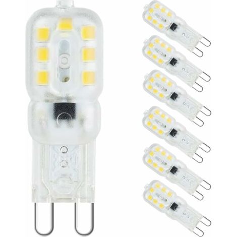 10er Set G9 Led-glühbirnen 3w - Ersatz Für 33w Halogenlampen, Tageslichtweiß 6000k, 800lm, Flimmerfrei, Nicht Dimmbar, 360° Abstrahlwinkel