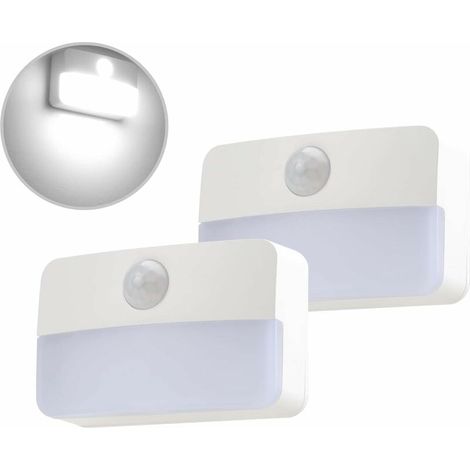 Nachtlicht Mit Bewegungsmelder, Sensorleuchte, 2 Led-lampen Für Schränke, Batteriebetriebene Zusatzlampe, Kaltweiß